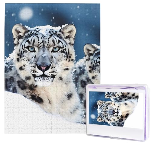 Blauäugiger Schneeleopard Puzzles 500 Teile, Puzzle aus Fotos, herausforderndes Puzzle für Erwachsene, personalisierte Holzpuzzle-Geschenke für Familie, Hochzeit, Geburtstag, 51,8 x 38,1 cm Blauäugiger Schneeleopard Puzzles 500 Teile, Puzzle aus Fotos, herausforderndes Puzzle für Erwachsene, personalisierte Holzpuzzle-Geschenke für Familie, Hochzeit, Geburtstag, 51,8 x 38,1 cm von FHEDVBN