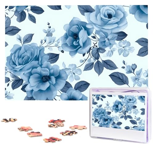 Blaue Blume Blumenmuster Rosen Puzzles 1000 Teile, Puzzle aus Fotos, Herausforderndes Puzzle für Erwachsene, Personalisierte Holzpuzzle Geschenke für Familie, Hochzeit Geburtstag 74,9 x 50 cm Blaue Blume Blumenmuster Rosen Puzzles 1000 Teile, Puzzle aus Fotos, Herausforderndes Puzzle für Erwachsene, Personalisierte Holzpuzzle Geschenke für Familie, Hochzeit Geburtstag 74,9 x 50 cm von FHEDVBN