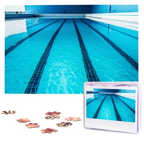 Blaue Schwimmbad-Puzzles 1000 Teile, Puzzle aus Fotos, herausforderndes Puzzle für Erwachsene, personalisierte Holzpuzzle-Geschenke für Familie, Hochzeit, Geburtstag, 74,9 x 50 cm Blaue Schwimmbad-Puzzles 1000 Teile, Puzzle aus Fotos, herausforderndes Puzzle für Erwachsene, personalisierte Holzpuzzle-Geschenke für Familie, Hochzeit, Geburtstag, 74,9 x 50 cm von FHEDVBN