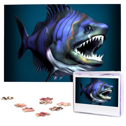 Coole Fisch-Puzzles 1000 Teile, Puzzle aus Fotos, herausforderndes Puzzle für Erwachsene, personalisierte Holzpuzzle-Geschenke für Familie, Hochzeit, Geburtstag, 74,9 x 50 cm Coole Fisch-Puzzles 1000 Teile, Puzzle aus Fotos, herausforderndes Puzzle für Erwachsene, personalisierte Holzpuzzle-Geschenke für Familie, Hochzeit, Geburtstag, 74,9 x 50 cm von FHEDVBN