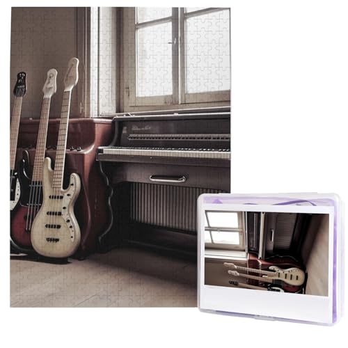 Gitarre Bass Musik Musikinstrumente Puzzles 500 Teile, Puzzle aus Fotos, herausforderndes Puzzle für Erwachsene, personalisierte Holzpuzzle Geschenke für Familie, Hochzeit Geburtstag 51,8 x 38,1 cm Gitarre Bass Musik Musikinstrumente Puzzles 500 Teile, Puzzle aus Fotos, herausforderndes Puzzle für Erwachsene, personalisierte Holzpuzzle Geschenke für Familie, Hochzeit Geburtstag 51,8 x 38,1 cm von FHEDVBN