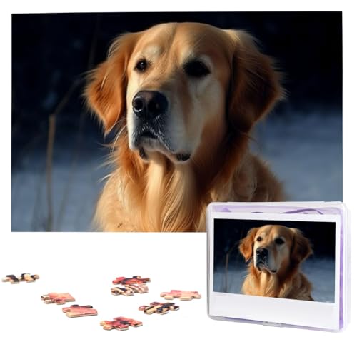 Golden Retriever Puzzles 1000 Teile, Puzzle aus Fotos, herausforderndes Puzzle für Erwachsene, personalisierte Holzpuzzle-Geschenke für Familie, Hochzeit, Geburtstag, 74,9 x 50 cm Golden Retriever Puzzles 1000 Teile, Puzzle aus Fotos, herausforderndes Puzzle für Erwachsene, personalisierte Holzpuzzle-Geschenke für Familie, Hochzeit, Geburtstag, 74,9 x 50 cm von FHEDVBN