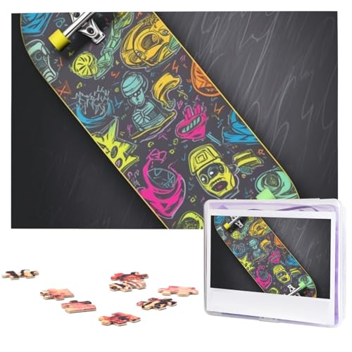 Graffiti Skateboard Puzzles 1000 Teile, Puzzle aus Fotos, herausforderndes Puzzle für Erwachsene, personalisierte Holzpuzzle Geschenke für Familie, Hochzeit Geburtstag, 74,9 x 50 cm Graffiti Skateboard Puzzles 1000 Teile, Puzzle aus Fotos, herausforderndes Puzzle für Erwachsene, personalisierte Holzpuzzle Geschenke für Familie, Hochzeit Geburtstag, 74,9 x 50 cm von FHEDVBN