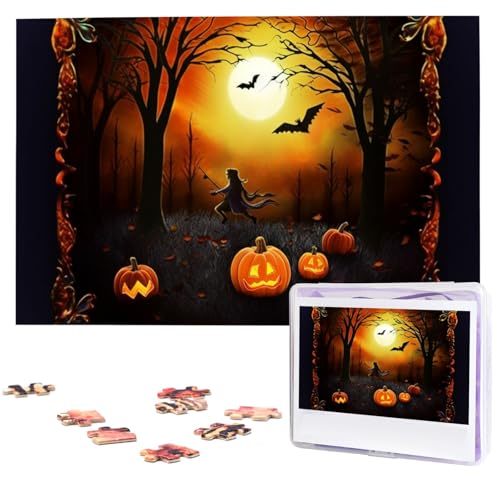 Halloween-Party-Puzzles 1000 Teile, Puzzle aus Fotos, herausforderndes Puzzle für Erwachsene, personalisierte Holzpuzzle-Geschenke für Familie, Hochzeit, Geburtstag, 74,9 x 50 cm Halloween-Party-Puzzles 1000 Teile, Puzzle aus Fotos, herausforderndes Puzzle für Erwachsene, personalisierte Holzpuzzle-Geschenke für Familie, Hochzeit, Geburtstag, 74,9 x 50 cm von FHEDVBN