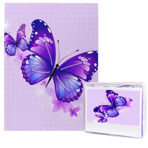 Lila Schmetterling Puzzles 500 Teile, Puzzle aus Fotos, herausforderndes Puzzle für Erwachsene, personalisierte Holzpuzzle Geschenke für Familie, Hochzeit Geburtstag, 51,8 x 38,1 cm Lila Schmetterling Puzzles 500 Teile, Puzzle aus Fotos, herausforderndes Puzzle für Erwachsene, personalisierte Holzpuzzle Geschenke für Familie, Hochzeit Geburtstag, 51,8 x 38,1 cm von FHEDVBN