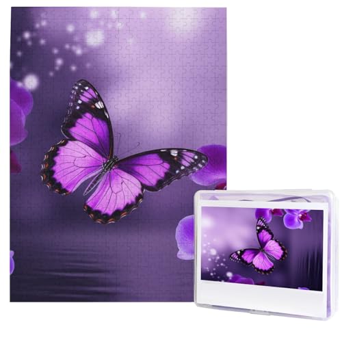Lila Schmetterling Puzzles 500 Teile, Puzzle aus Fotos, herausforderndes Puzzle für Erwachsene, personalisierte Holzpuzzle Geschenke für Familie, Hochzeit Geburtstag, 51,8 x 38,1 cm Lila Schmetterling Puzzles 500 Teile, Puzzle aus Fotos, herausforderndes Puzzle für Erwachsene, personalisierte Holzpuzzle Geschenke für Familie, Hochzeit Geburtstag, 51,8 x 38,1 cm von FHEDVBN