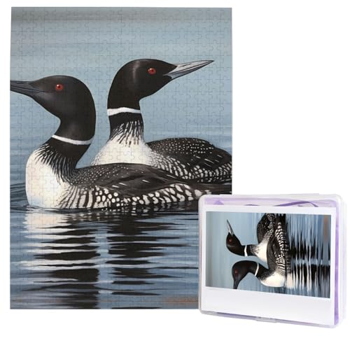 Loon Birds Puzzles 500 Teile, Puzzle aus Fotos, herausforderndes Puzzle für Erwachsene, personalisierte Holzpuzzle, Geschenke für Familie, Hochzeit, Geburtstag, 51,8 x 38,1 cm Loon Birds Puzzles 500 Teile, Puzzle aus Fotos, herausforderndes Puzzle für Erwachsene, personalisierte Holzpuzzle, Geschenke für Familie, Hochzeit, Geburtstag, 51,8 x 38,1 cm von FHEDVBN