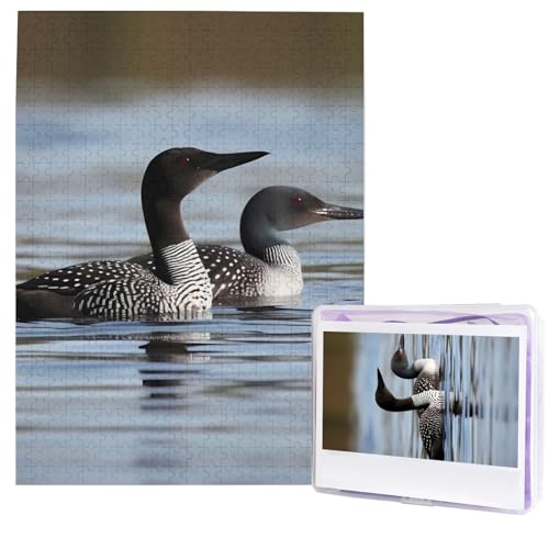 Loon Birds Puzzles 500 Teile, Puzzle aus Fotos, herausforderndes Puzzle für Erwachsene, personalisierte Holzpuzzle, Geschenke für Familie, Hochzeit, Geburtstag, 51,8 x 38,1 cm Loon Birds Puzzles 500 Teile, Puzzle aus Fotos, herausforderndes Puzzle für Erwachsene, personalisierte Holzpuzzle, Geschenke für Familie, Hochzeit, Geburtstag, 51,8 x 38,1 cm von FHEDVBN