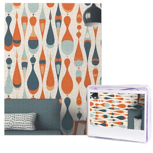 Mid Century Modern Retro mit Tropfenformen Puzzles 500 Teile, Puzzle aus Fotos, Herausforderndes Puzzle für Erwachsene, Personalisierte Holzpuzzle Geschenke für Familie, Hochzeit Geburtstag 51,8 x Mid Century Modern Retro mit Tropfenformen Puzzles 500 Teile, Puzzle aus Fotos, Herausforderndes Puzzle für Erwachsene, Personalisierte Holzpuzzle Geschenke für Familie, Hochzeit Geburtstag 51,8 x von FHEDVBN