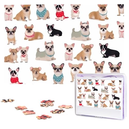 Niedliche Chihuahua Mops Muster Puzzles 1000 Teile, Puzzle aus Fotos, herausforderndes Puzzle für Erwachsene, personalisierte Holzpuzzle Geschenke für Familie, Hochzeit Geburtstag 29,5 x 19,7 Zoll Niedliche Chihuahua Mops Muster Puzzles 1000 Teile, Puzzle aus Fotos, herausforderndes Puzzle für Erwachsene, personalisierte Holzpuzzle Geschenke für Familie, Hochzeit Geburtstag 29,5 x 19,7 Zoll von FHEDVBN