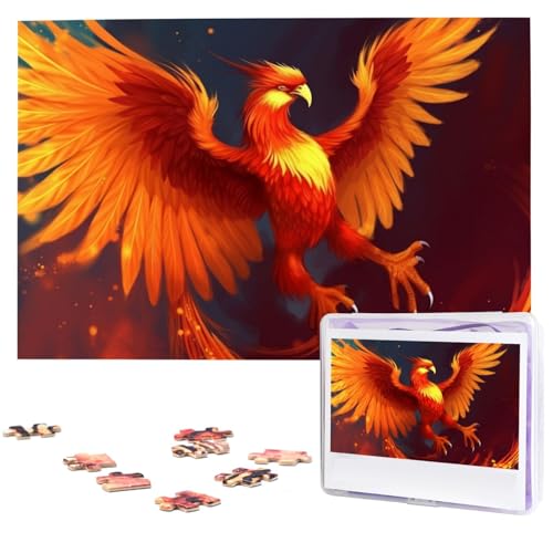 Orange Red Phoenix Puzzles 1000 Teile, Puzzle aus Fotos, herausforderndes Puzzle für Erwachsene, personalisierte Holzpuzzle-Geschenke für Familie, Hochzeit, Geburtstag, 74,9 x 50 cm Orange Red Phoenix Puzzles 1000 Teile, Puzzle aus Fotos, herausforderndes Puzzle für Erwachsene, personalisierte Holzpuzzle-Geschenke für Familie, Hochzeit, Geburtstag, 74,9 x 50 cm von FHEDVBN