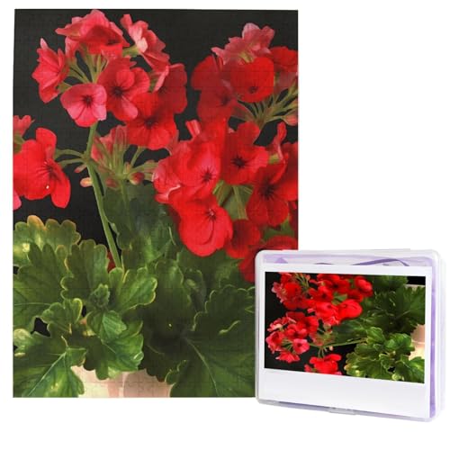 Rote Geranien Puzzles 500 Teile, Puzzle aus Fotos, herausforderndes Puzzle für Erwachsene, personalisierte Holzpuzzle-Geschenke für Familie, Hochzeit, Geburtstag, 51,8 x 38,1 cm Rote Geranien Puzzles 500 Teile, Puzzle aus Fotos, herausforderndes Puzzle für Erwachsene, personalisierte Holzpuzzle-Geschenke für Familie, Hochzeit, Geburtstag, 51,8 x 38,1 cm von FHEDVBN