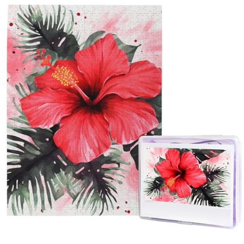 Roter Hibiskus Puzzles 500 Teile, Puzzle aus Fotos, herausforderndes Puzzle für Erwachsene, personalisierte Holzpuzzle-Geschenke für Familie, Hochzeit, Geburtstag, 51,8 x 38,1 cm Roter Hibiskus Puzzles 500 Teile, Puzzle aus Fotos, herausforderndes Puzzle für Erwachsene, personalisierte Holzpuzzle-Geschenke für Familie, Hochzeit, Geburtstag, 51,8 x 38,1 cm von FHEDVBN