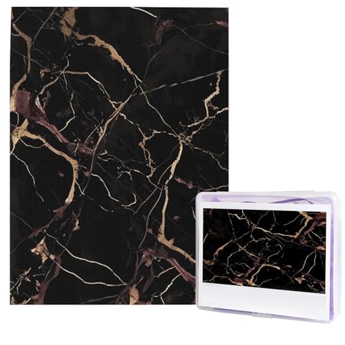 Schwarz Gold Marmor Puzzles 500 Teile, Puzzle aus Fotos, herausforderndes Puzzle für Erwachsene, personalisierte Holzpuzzle Geschenke für Familie, Hochzeit Geburtstag, 51,8 x 38,1 cm Schwarz Gold Marmor Puzzles 500 Teile, Puzzle aus Fotos, herausforderndes Puzzle für Erwachsene, personalisierte Holzpuzzle Geschenke für Familie, Hochzeit Geburtstag, 51,8 x 38,1 cm von FHEDVBN