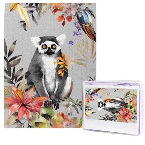 Tiere Lemur Blumen Muster Puzzles 500 Teile, Puzzle aus Fotos, herausforderndes Puzzle für Erwachsene, personalisierte Holzpuzzle Geschenke für Familie, Hochzeit Geburtstag, 51,8 x 38,1 cm Tiere Lemur Blumen Muster Puzzles 500 Teile, Puzzle aus Fotos, herausforderndes Puzzle für Erwachsene, personalisierte Holzpuzzle Geschenke für Familie, Hochzeit Geburtstag, 51,8 x 38,1 cm von FHEDVBN