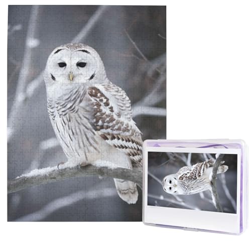 Winter White Owl Puzzles 500 Teile, Puzzle aus Fotos, herausforderndes Puzzle für Erwachsene, personalisierte Holzpuzzle Geschenke für Familie, Hochzeit Geburtstag, 51,8 x 38,1 cm Winter White Owl Puzzles 500 Teile, Puzzle aus Fotos, herausforderndes Puzzle für Erwachsene, personalisierte Holzpuzzle Geschenke für Familie, Hochzeit Geburtstag, 51,8 x 38,1 cm von FHEDVBN