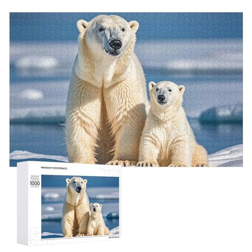 2 Eisbären-Puzzle für Erwachsene, Holzpuzzle für Muttertag, Premium-Puzzle mit einzigartigem Kunst-Design, herausforderndes Gehirn-Teaser, Geburtstagsgeschenk für alle Altersgruppen, 1000 Teile 2 Eisbären-Puzzle für Erwachsene, Holzpuzzle für Muttertag, Premium-Puzzle mit einzigartigem Kunst-Design, herausforderndes Gehirn-Teaser, Geburtstagsgeschenk für alle Altersgruppen, 1000 Teile von FHESDCW