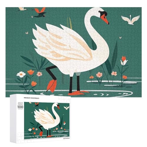 Ancient Flower Swan Puzzle für Erwachsene, Holzpuzzle für Muttertag, Premium-Puzzle mit einzigartigem Kunst-Design, herausforderndes Gehirn-Teaser, Geburtstagsgeschenk für alle Altersgruppen, 1000 Ancient Flower Swan Puzzle für Erwachsene, Holzpuzzle für Muttertag, Premium-Puzzle mit einzigartigem Kunst-Design, herausforderndes Gehirn-Teaser, Geburtstagsgeschenk für alle Altersgruppen, 1000 von FHESDCW