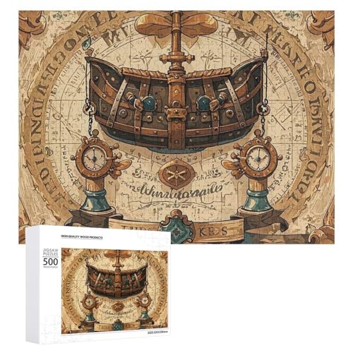 Antikes Schatzkarten-Puzzle für Erwachsene, Holzpuzzle für Muttertag, Premium-Puzzle mit einzigartigem Kunst-Design, herausforderndes Gehirn-Teaser, Geburtstagsgeschenk für alle Altersgruppen, 500 Antikes Schatzkarten-Puzzle für Erwachsene, Holzpuzzle für Muttertag, Premium-Puzzle mit einzigartigem Kunst-Design, herausforderndes Gehirn-Teaser, Geburtstagsgeschenk für alle Altersgruppen, 500 von FHESDCW
