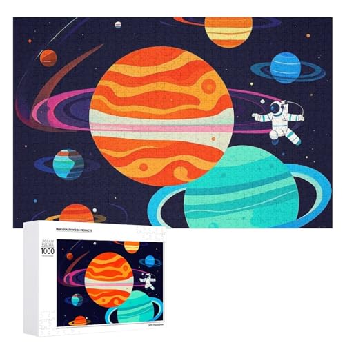 Astronauten-Puzzle für Erwachsene, Holzpuzzle für Muttertag, Premium-Puzzle mit einzigartigem Kunst-Design, herausforderndes Gehirn-Teaser, Geburtstagsgeschenk für alle Altersgruppen, 1000 Teile von FHESDCW