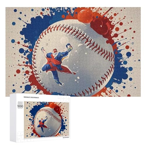 Baseball-Spritzer-Puzzle für Erwachsene, Holzpuzzle für Muttertag, Premium-Puzzle mit einzigartigem Kunst-Design, herausforderndes Gehirn-Teaser, Geburtstagsgeschenk für alle Altersgruppen, 1000 Teile Baseball-Spritzer-Puzzle für Erwachsene, Holzpuzzle für Muttertag, Premium-Puzzle mit einzigartigem Kunst-Design, herausforderndes Gehirn-Teaser, Geburtstagsgeschenk für alle Altersgruppen, 1000 Teile von FHESDCW