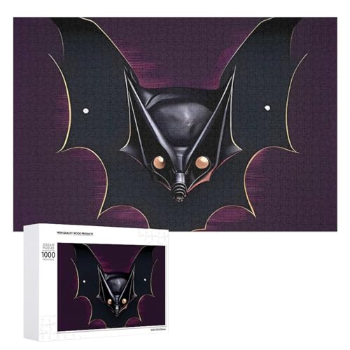 Black Ghost Bat Puzzle für Erwachsene, Holzpuzzle für Muttertag, Premium-Puzzle mit einzigartigem Kunst-Design, herausforderndes Gehirn-Teaser, Geburtstagsgeschenk für alle Altersgruppen, 1000 Teile Black Ghost Bat Puzzle für Erwachsene, Holzpuzzle für Muttertag, Premium-Puzzle mit einzigartigem Kunst-Design, herausforderndes Gehirn-Teaser, Geburtstagsgeschenk für alle Altersgruppen, 1000 Teile von FHESDCW