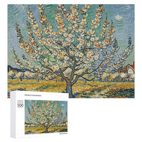 Blühende Aprikosenbäume Puzzle für Erwachsene, Holzpuzzle für Muttertag, Premium-Puzzle mit einzigartigem Kunst-Design, herausforderndes Gehirn-Teaser, Geburtstagsgeschenk für alle Altersgruppen, 500 Blühende Aprikosenbäume Puzzle für Erwachsene, Holzpuzzle für Muttertag, Premium-Puzzle mit einzigartigem Kunst-Design, herausforderndes Gehirn-Teaser, Geburtstagsgeschenk für alle Altersgruppen, 500 von FHESDCW