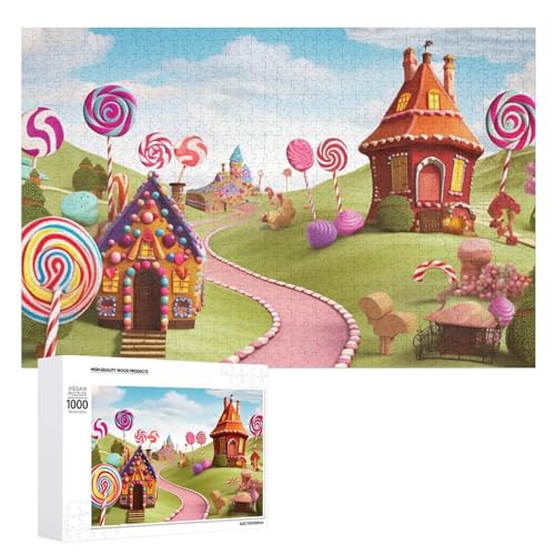 Candy Land Puzzle für Erwachsene, Holzpuzzle für Muttertag, Premium-Puzzle mit einzigartigem Kunst-Design, herausforderndes Gehirn-Teaser, Geburtstagsgeschenk für alle Altersgruppen, 1000 Teile Candy Land Puzzle für Erwachsene, Holzpuzzle für Muttertag, Premium-Puzzle mit einzigartigem Kunst-Design, herausforderndes Gehirn-Teaser, Geburtstagsgeschenk für alle Altersgruppen, 1000 Teile von FHESDCW