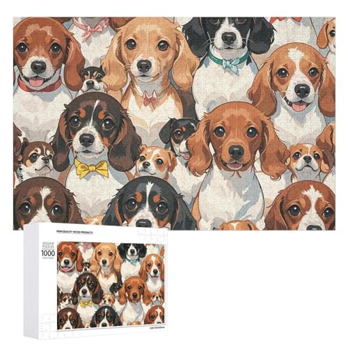 Dackelpuzzle für Erwachsene, Holzpuzzle für Muttertag, Premium-Puzzle mit einzigartigem Kunst-Design, herausforderndes Gehirn-Teaser, Geburtstagsgeschenk für alle Altersgruppen, 1000 Teile von FHESDCW