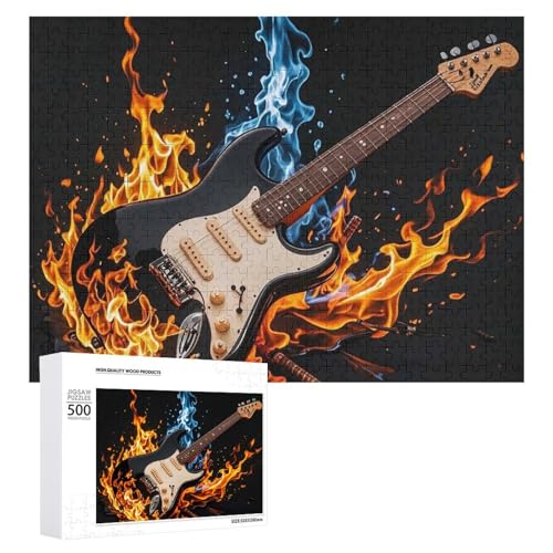 E-Gitarre, Musikpuzzle für Erwachsene, Holzpuzzle für Muttertag, Premium-Puzzle mit einzigartigem Kunst-Design, herausforderndes Gehirn-Teaser, Geburtstagsgeschenk für alle Altersgruppen, 500 Teile E-Gitarre, Musikpuzzle für Erwachsene, Holzpuzzle für Muttertag, Premium-Puzzle mit einzigartigem Kunst-Design, herausforderndes Gehirn-Teaser, Geburtstagsgeschenk für alle Altersgruppen, 500 Teile von FHESDCW