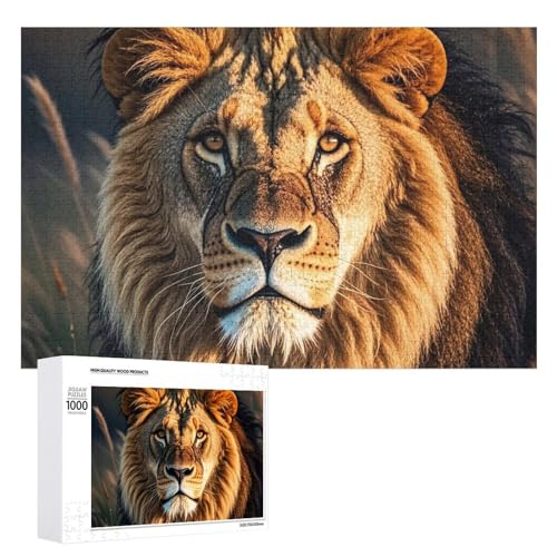 Ein Löwen-Puzzle für Erwachsene, Holzpuzzle für Muttertag, Premium-Puzzle mit einzigartigem Kunst-Design, herausforderndes Gehirn-Teaser, Geburtstagsgeschenk für alle Altersgruppen, 1000 Teile Ein Löwen-Puzzle für Erwachsene, Holzpuzzle für Muttertag, Premium-Puzzle mit einzigartigem Kunst-Design, herausforderndes Gehirn-Teaser, Geburtstagsgeschenk für alle Altersgruppen, 1000 Teile von FHESDCW