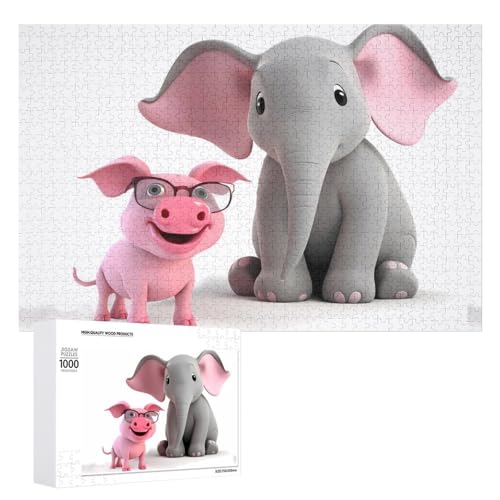 Elefanten- und Schweinchen-Puzzle für Erwachsene, Holzpuzzle für Muttertag, Premium-Puzzle mit einzigartigem Kunst-Design, herausforderndes Gehirn-Teaser, Geburtstagsgeschenk für alle Altersgruppen Elefanten- und Schweinchen-Puzzle für Erwachsene, Holzpuzzle für Muttertag, Premium-Puzzle mit einzigartigem Kunst-Design, herausforderndes Gehirn-Teaser, Geburtstagsgeschenk für alle Altersgruppen von FHESDCW