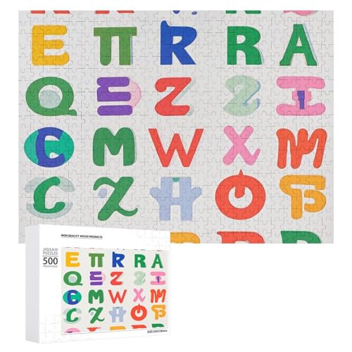 Englisches Buchstabenpuzzle für Erwachsene, Holzpuzzle für Muttertag, Premium-Puzzle mit einzigartigem Kunst-Design, herausforderndes Gehirn-Teaser, Geburtstagsgeschenk für alle Altersgruppen, 500 Englisches Buchstabenpuzzle für Erwachsene, Holzpuzzle für Muttertag, Premium-Puzzle mit einzigartigem Kunst-Design, herausforderndes Gehirn-Teaser, Geburtstagsgeschenk für alle Altersgruppen, 500 von FHESDCW