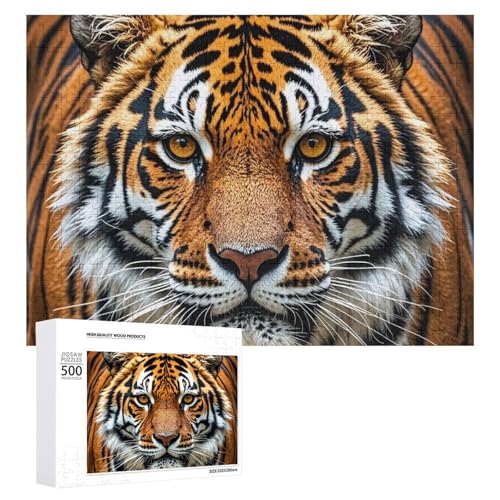 Fierce Tiger Puzzle für Erwachsene, Holzpuzzle für Muttertag, Premium-Puzzle mit einzigartigem Kunst-Design, herausforderndes Gehirnaufgabe, Geburtstagsgeschenk für alle Altersgruppen, 500 Teile Fierce Tiger Puzzle für Erwachsene, Holzpuzzle für Muttertag, Premium-Puzzle mit einzigartigem Kunst-Design, herausforderndes Gehirnaufgabe, Geburtstagsgeschenk für alle Altersgruppen, 500 Teile von FHESDCW