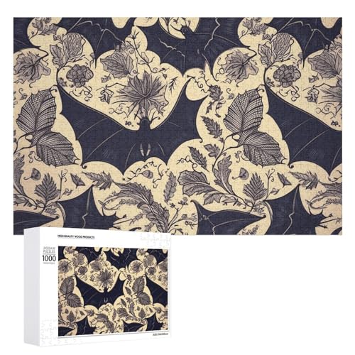 Fledermaus-Druck-Puzzle für Erwachsene, Holzpuzzle für Muttertag, Premium-Puzzle mit einzigartigem Kunst-Design, herausforderndes Gehirn-Teaser, Geburtstagsgeschenk für alle Altersgruppen, 1000 Teile Fledermaus-Druck-Puzzle für Erwachsene, Holzpuzzle für Muttertag, Premium-Puzzle mit einzigartigem Kunst-Design, herausforderndes Gehirn-Teaser, Geburtstagsgeschenk für alle Altersgruppen, 1000 Teile von FHESDCW