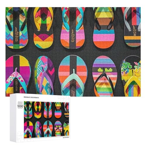 Flip Flops Puzzle für Erwachsene, Holzpuzzle für Muttertag, Premium-Puzzle mit einzigartigem Kunst-Design, herausforderndes Gehirn-Teaser, Geburtstagsgeschenk für alle Altersgruppen, 1000 Teile Flip Flops Puzzle für Erwachsene, Holzpuzzle für Muttertag, Premium-Puzzle mit einzigartigem Kunst-Design, herausforderndes Gehirn-Teaser, Geburtstagsgeschenk für alle Altersgruppen, 1000 Teile von FHESDCW
