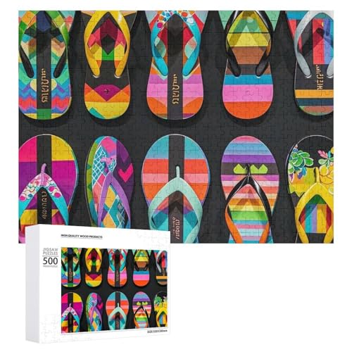 Flip Flops Puzzle für Erwachsene, Holzpuzzle für Muttertag, Premium-Puzzle mit einzigartigem Kunst-Design, herausforderndes Gehirn-Teaser, Geburtstagsgeschenk für alle Altersgruppen, 500 Teile Flip Flops Puzzle für Erwachsene, Holzpuzzle für Muttertag, Premium-Puzzle mit einzigartigem Kunst-Design, herausforderndes Gehirn-Teaser, Geburtstagsgeschenk für alle Altersgruppen, 500 Teile von FHESDCW