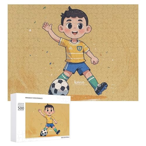 Fußball-Puzzle für Erwachsene, Holzpuzzle für Muttertag, Premium-Puzzle mit einzigartigem Kunst-Design, herausforderndes Gehirn-Teaser, Geburtstagsgeschenk für alle Altersgruppen, 500 Teile von FHESDCW