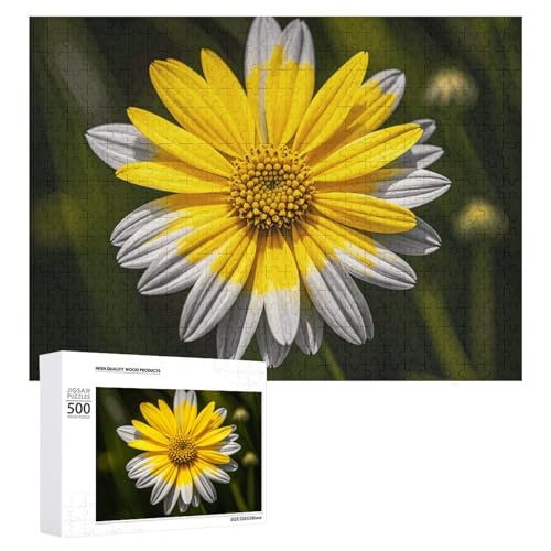 Gelb-Graues Blumenpuzzle für Erwachsene, Holzpuzzle für Muttertag, Premium-Puzzle mit einzigartigem Kunst-Design, herausforderndes Gehirn-Teaser, Geburtstagsgeschenk für alle Altersgruppen, 500 Teile Gelb-Graues Blumenpuzzle für Erwachsene, Holzpuzzle für Muttertag, Premium-Puzzle mit einzigartigem Kunst-Design, herausforderndes Gehirn-Teaser, Geburtstagsgeschenk für alle Altersgruppen, 500 Teile von FHESDCW
