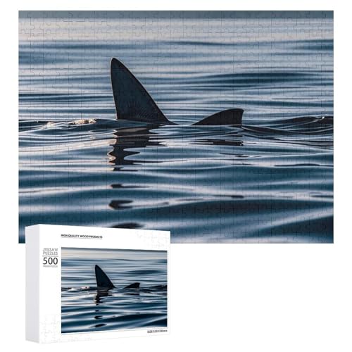 Haifischflossen-Wasserpuzzle für Erwachsene, Holzpuzzle für Muttertag, Premium-Puzzle mit einzigartigem Kunst-Design, herausforderndes Gehirn-Teaser, Geburtstagsgeschenk für alle Altersgruppen, 500 Haifischflossen-Wasserpuzzle für Erwachsene, Holzpuzzle für Muttertag, Premium-Puzzle mit einzigartigem Kunst-Design, herausforderndes Gehirn-Teaser, Geburtstagsgeschenk für alle Altersgruppen, 500 von FHESDCW