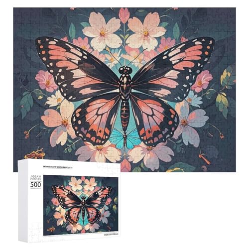 Holzpuzzle mit Blumen, Schmetterlingen und Libellen, für Erwachsene, zum Muttertag, Premium-Puzzle mit einzigartigem Kunst-Design, herausforderndes Gehirnaufgabe, Geburtstagsgeschenk für alle Holzpuzzle mit Blumen, Schmetterlingen und Libellen, für Erwachsene, zum Muttertag, Premium-Puzzle mit einzigartigem Kunst-Design, herausforderndes Gehirnaufgabe, Geburtstagsgeschenk für alle von FHESDCW