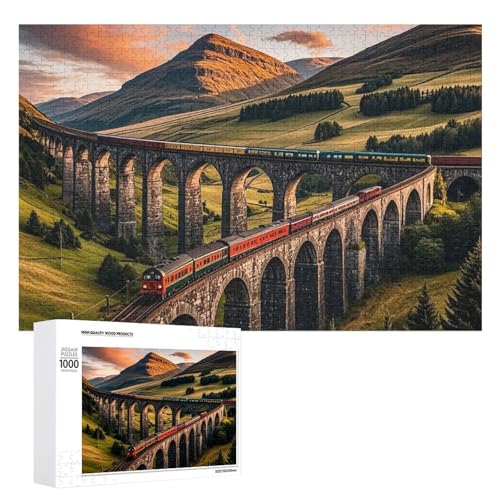 Holzpuzzle mit Sonnenuntergang über erhöhter Brücke, für Erwachsene, zum Muttertag, Premium-Puzzle mit einzigartigem Kunst-Design, herausforderndes Gehirn-Teaser, Geburtstagsgeschenk für alle Holzpuzzle mit Sonnenuntergang über erhöhter Brücke, für Erwachsene, zum Muttertag, Premium-Puzzle mit einzigartigem Kunst-Design, herausforderndes Gehirn-Teaser, Geburtstagsgeschenk für alle von FHESDCW