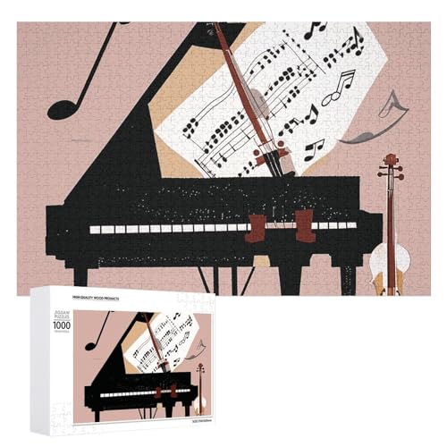 Klavier-Violinen-Puzzle für Erwachsene, Holzpuzzle für Muttertag, Premium-Puzzle mit einzigartigem Kunst-Design, herausforderndes Gehirn-Teaser, Geburtstagsgeschenk für alle Altersgruppen, 1000 Teile Klavier-Violinen-Puzzle für Erwachsene, Holzpuzzle für Muttertag, Premium-Puzzle mit einzigartigem Kunst-Design, herausforderndes Gehirn-Teaser, Geburtstagsgeschenk für alle Altersgruppen, 1000 Teile von FHESDCW