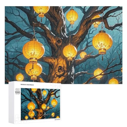 Laternen hängen an den Bäumen Puzzle für Erwachsene, Holzpuzzle für Muttertag, Premium-Puzzle mit einzigartigem Kunst-Design, herausforderndes Gehirn-Teaser, Geburtstagsgeschenk für alle Altersgruppen Laternen hängen an den Bäumen Puzzle für Erwachsene, Holzpuzzle für Muttertag, Premium-Puzzle mit einzigartigem Kunst-Design, herausforderndes Gehirn-Teaser, Geburtstagsgeschenk für alle Altersgruppen von FHESDCW