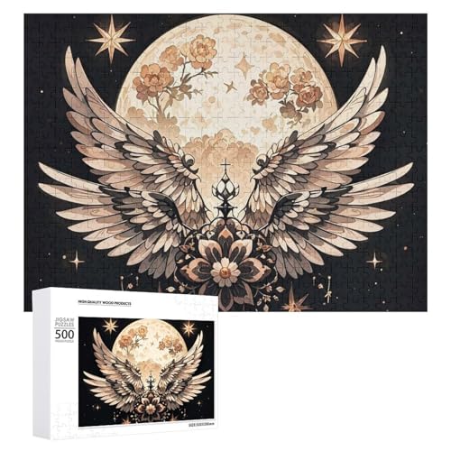 Mond und Blumen Puzzle für Erwachsene, Holzpuzzle für Muttertag, Premium-Puzzle mit einzigartigem Kunst-Design, herausforderndes Gehirn-Teaser, Geburtstagsgeschenk für alle Altersgruppen, 500 Teile Mond und Blumen Puzzle für Erwachsene, Holzpuzzle für Muttertag, Premium-Puzzle mit einzigartigem Kunst-Design, herausforderndes Gehirn-Teaser, Geburtstagsgeschenk für alle Altersgruppen, 500 Teile von FHESDCW