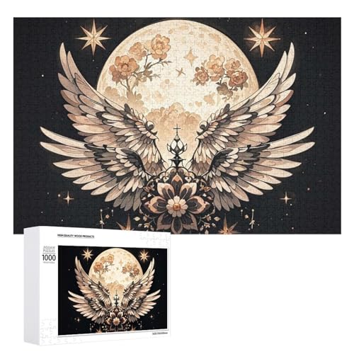 Mond- und Blumenpuzzle für Erwachsene, Holzpuzzle für Muttertag, Premium-Puzzle mit einzigartigem Kunst-Design, herausforderndes Gehirn-Teaser, Geburtstagsgeschenk für alle Altersgruppen, 1000 Teile Mond- und Blumenpuzzle für Erwachsene, Holzpuzzle für Muttertag, Premium-Puzzle mit einzigartigem Kunst-Design, herausforderndes Gehirn-Teaser, Geburtstagsgeschenk für alle Altersgruppen, 1000 Teile von FHESDCW