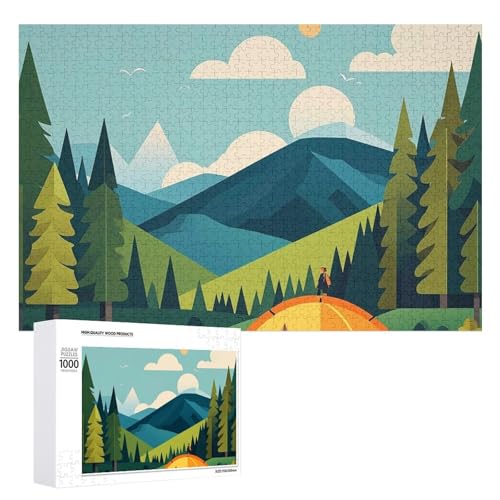 Mountain Camping Puzzle für Erwachsene, Holzpuzzle für Muttertag, Premium-Puzzle mit einzigartigem Kunst-Design, herausforderndes Gehirn-Teaser, Geburtstagsgeschenk für alle Altersgruppen, 1000 Teile Mountain Camping Puzzle für Erwachsene, Holzpuzzle für Muttertag, Premium-Puzzle mit einzigartigem Kunst-Design, herausforderndes Gehirn-Teaser, Geburtstagsgeschenk für alle Altersgruppen, 1000 Teile von FHESDCW