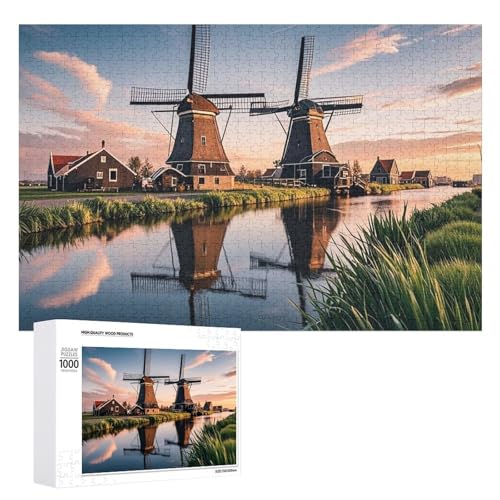 Niederländisches Windmühlen-Puzzle für Erwachsene, Holzpuzzle für Muttertag, Premium-Puzzle mit einzigartigem Kunst-Design, herausforderndes Gehirn-Teaser, Geburtstagsgeschenk für alle Altersgruppen Niederländisches Windmühlen-Puzzle für Erwachsene, Holzpuzzle für Muttertag, Premium-Puzzle mit einzigartigem Kunst-Design, herausforderndes Gehirn-Teaser, Geburtstagsgeschenk für alle Altersgruppen von FHESDCW
