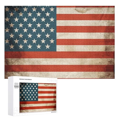 Puzzle mit USA-Flagge für Erwachsene, Holzpuzzle für Muttertag, Premium-Puzzle mit einzigartigem Kunst-Design, herausforderndes Gehirn-Teaser, Geburtstagsgeschenk für alle Altersgruppen, 1000 Teile Puzzle mit USA-Flagge für Erwachsene, Holzpuzzle für Muttertag, Premium-Puzzle mit einzigartigem Kunst-Design, herausforderndes Gehirn-Teaser, Geburtstagsgeschenk für alle Altersgruppen, 1000 Teile von FHESDCW