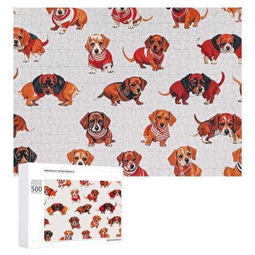 Romantisches Wursthund-Puzzle für Erwachsene, Holzpuzzle für Muttertag, Premium-Puzzle mit einzigartigem Kunst-Design, herausforderndes Gehirn-Teaser, Geburtstagsgeschenk für alle Altersgruppen, 500 Romantisches Wursthund-Puzzle für Erwachsene, Holzpuzzle für Muttertag, Premium-Puzzle mit einzigartigem Kunst-Design, herausforderndes Gehirn-Teaser, Geburtstagsgeschenk für alle Altersgruppen, 500 von FHESDCW